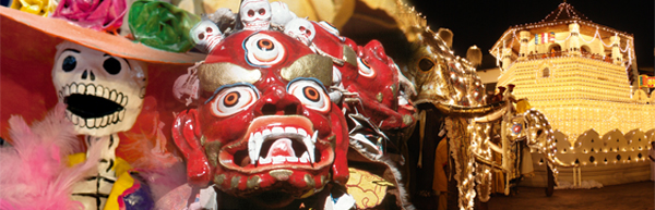 Mexiko, Día de los Muertos/Mexiko © Mexico Tourism Board/Ricardo Espinosa-reo | Klosterfest Phyang © Elisabeth Kneissl-Neumayer | Sri Lanka, Kandy Perahera © Brad Pict/Fotolia.com