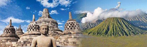 Borobudur-Tempel © saiko3p/Fotolia.com | Tengger-Krater © Anton Eder